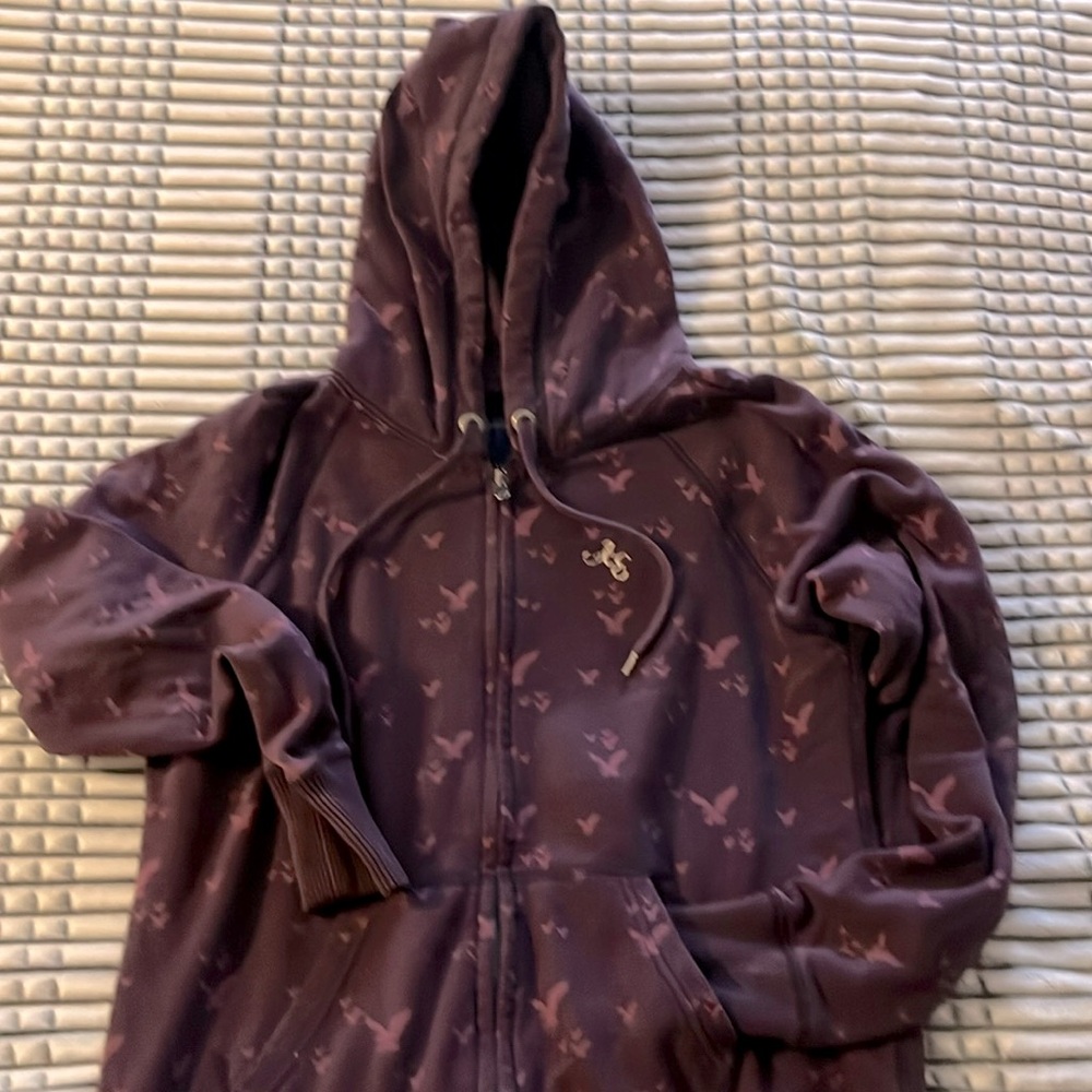 American Eagle Outfitters lilac sweatshirt jacket with zipper and with silver …